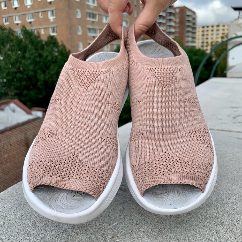 Bzees Secret Engineered Knit Peep-Toe Sandal